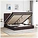 Struttura Letto Pouf Con Materasso 180x200 Cm In Tessuto - Foto miniatura 1