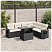 Set Divani Da Giardino Con Cuscini 7pz Nero Polyrattan - Foto miniatura 1