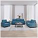 Set di Divani 3 pz con Cuscini Blu in Velluto - Foto miniatura 2