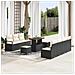 Set da giardino 10 pezzi con cuscini polyrattan nero acacia,  Divano da giardino 2 posti con cuscini polyrattan nero,  Set da pranzo per giardino 3 pezzi con cuscini polyrattan nero acacia - Foto miniatura 2