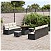 Set da giardino 10 pezzi con cuscini polyrattan nero acacia,  Divano da giardino 2 posti con cuscini polyrattan nero,  Set da pranzo per giardino 3 pezzi con cuscini polyrattan nero acacia - Foto miniatura 3