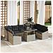 Set di divani da giardino da 10 pezzi con cuscini grigio chiaro in polyrattan - Foto miniatura 2