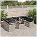 Set di divani da giardino da 10 pezzi con cuscini grigio chiaro in polyrattan - Foto miniatura 3