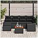Set Divani Giardino con Cuscini Nero Polyrattan Acacia - Foto miniatura 3