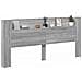 Testiera con Contenitore a LED Grigio Sonoma 220x16,5x103,5 cm - Foto miniatura 5