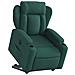 Poltrona Alzapersona Reclinabile Elettrica Verde Scuro Tessuto - Foto miniatura 3