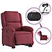 Poltrona Alzapersona Reclinabile Elettrica Rosso Vino Tessuto - Foto miniatura 6
