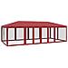 Tenda per Feste con 12 Pareti Laterali in Rete Rossa 8x4 m HDPE - Foto miniatura 1