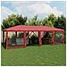 Tenda per Feste con 12 Pareti Laterali in Rete Rossa 8x4 m HDPE - Foto miniatura 2