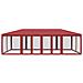 Tenda per Feste con 12 Pareti Laterali in Rete Rossa 8x4 m HDPE - Foto miniatura 3