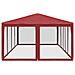 Tenda per Feste con 12 Pareti Laterali in Rete Rossa 8x4 m HDPE - Foto miniatura 4