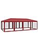 Tenda per Feste con 12 Pareti Laterali in Rete Rossa 8x4 m HDPE - Foto miniatura 5