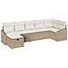 Set di Divani da Giardino 7 Pezzi con Cuscini Beige Polyrattan - Foto miniatura 1