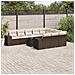 Set Divani da Giardino 11 pz con Cuscini Polyrattan Marrone - Foto miniatura 2
