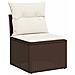 Set Divani da Giardino 11 pz con Cuscini Polyrattan Marrone - Foto miniatura 5