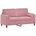 Divano a 2 Posti con Cuscini Rosa 140 cm in Velluto - Foto miniatura 3
