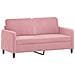 Divano a 2 Posti con Cuscini Rosa 140 cm in Velluto - Foto miniatura 4