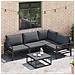 Set Divano da Giardino 4 pcs Antracite Acciaio - Foto miniatura 3