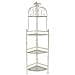 Scaffale Angolare In Ferro Battuto Argento 49x35x125h - Foto miniatura 2