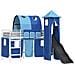 Struttura del letto loft per bambini Bianco e Blu 90 x 190 cm - Foto miniatura 1