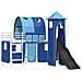 Struttura del letto loft per bambini Bianco e Blu 90 x 190 cm - Foto miniatura 4