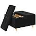 Pouf contenitore con cuscino Nero 80 x 80 x 45 cm Velluto - Foto miniatura 3