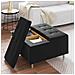 Pouf contenitore con cuscino Nero 80 x 80 x 45 cm Velluto - Foto miniatura 4