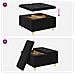 Pouf contenitore con cuscino Nero 80 x 80 x 45 cm Velluto - Foto miniatura 9