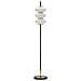 Lampada Da Terra Vintage In Ferro E Vetro Nero, Oro E Bianco, 168 Cm - Foto miniatura 1