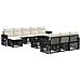 Set Divano da Giardino 11 pcs Nero e Bianco Crema polyrattan - Foto miniatura 1