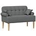 Loveseat con bottoni imbottiti Grigio Scuro 120 x 65 x 79 cm - Foto miniatura 1