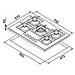 Piano Cottura PGSP75140CS a Gas 5 Fuochi Gas da 75 cm Colore Nero  - Foto miniatura 2