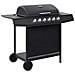 Barbecue Griglia A Gas Con 6 Fornelli Acciaio Nero - Foto miniatura 7