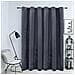 Tenda Oscurante Anelli In Metallo Velluto Antracite 290x245 Cm - Foto miniatura 1
