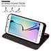 Custodia Compatibile Con Samsung Galaxy S6 Edge In Rosso Nero - Coperchio Protettiva Con Chiusura Magnetica, Funzione Stand E Tasca Per Le Carte - Foto miniatura 2