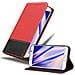 Custodia Compatibile Con Samsung Galaxy S6 Edge In Rosso Nero - Coperchio Protettiva Con Chiusura Magnetica, Funzione Stand E Tasca Per Le Carte - Foto miniatura 1