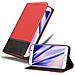 Custodia Compatibile Con Samsung Galaxy S6 Edge In Rosso Nero - Coperchio Protettiva Con Chiusura Magnetica, Funzione Stand E Tasca Per Le Carte - Foto miniatura 3