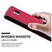Custodia Compatibile Con Samsung Galaxy S6 Edge In Rosso Nero - Coperchio Protettiva Con Chiusura Magnetica, Funzione Stand E Tasca Per Le Carte - Foto miniatura 8