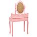 Tavolo Da Trucco Con Sgabello Rosa 75x69x140 Cm Legno Paulownia - Foto miniatura 6