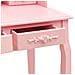 Tavolo Da Trucco Con Sgabello Rosa 75x69x140 Cm Legno Paulownia - Foto miniatura 8