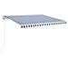 Tenda Automatica con Sensore Vento e LED 450x350 cm Blu Bianca - Foto miniatura 1