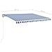 Tenda Automatica con Sensore Vento e LED 450x350 cm Blu Bianca - Foto miniatura 5