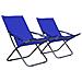 Sedie da Spiaggia Pieghevoli 2 pz in Tessuto Blu - Foto miniatura 1