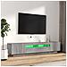 Set Mobili Tv 2 Pz Con Luci Led Grigio Sonoma Legno Multistrato - Foto miniatura 4