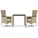 Set Da Pranzo Da Giardino 3 Pz Con Cuscini Beige In Polyrattan - Foto miniatura 1