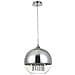Lampadario Contemporaneo Fermi Metallo Nichel 1 Luce Diffusori Vetro Trasparente - Foto miniatura 1