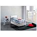 Letto Singolo Cassiopea, Letto Contenitore Con Rivestimento In Tessuto, 100% Made In Italy, Apertura Frontale, Adatto Per Materasso Cm 80x200, Bianco - Foto miniatura 1