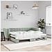 Divano Letto Con Letto Estraibile Grigio Chiaro 80x200 Velluto - Foto miniatura 1