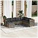 Set Divani da Giardino 7 pz con Cuscini Grigio in Polyrattan - Foto miniatura 7