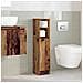 Mobile Da Bagno Con Portarotolo Legno Antico 20,5x22x90 Cm - Foto miniatura 3
